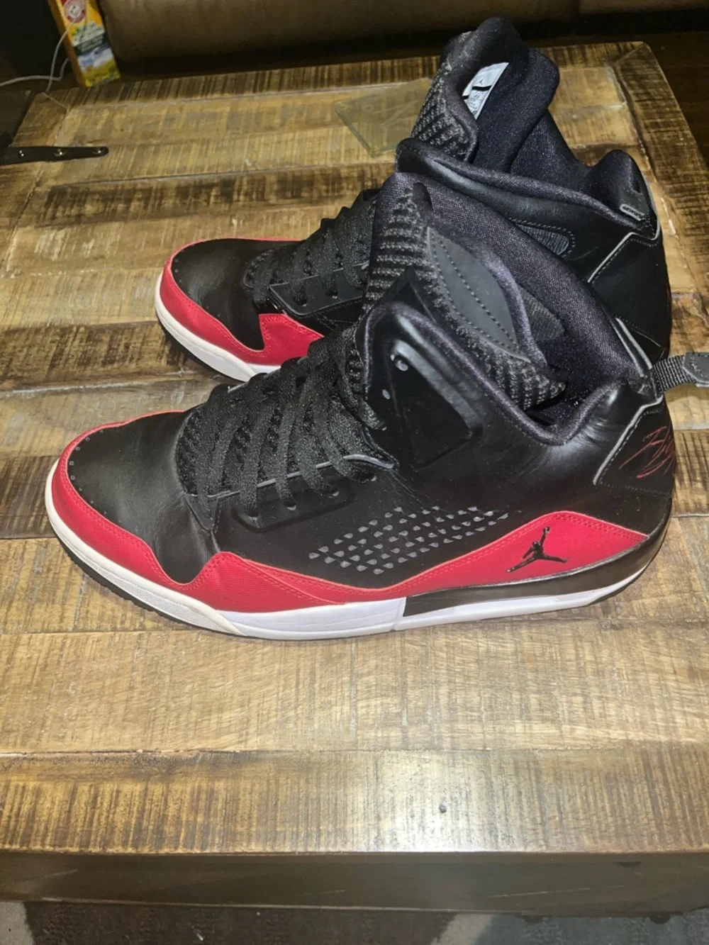 Jordan Men’s High-Top Basketball Shoes - Black & Red